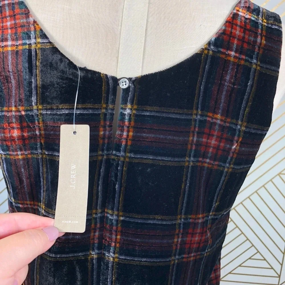 J. Crew Velvet Tank‎ Top in Stewart Tartan Plaid